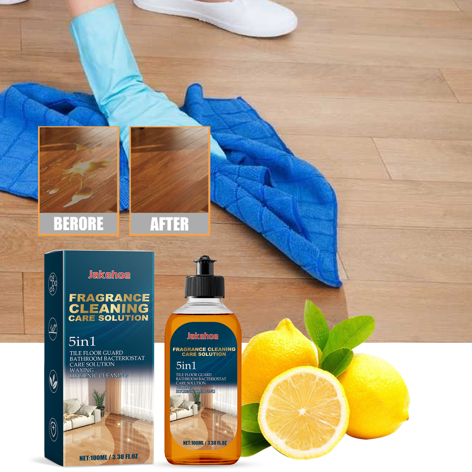 Main product image of Floor Cleaner 1 0 0ml-box, Household Floor Tile Care, Clean And Glossy, Stain Removal, Fragrance Retention Cleaning Solution