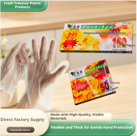 Disposable gloves-clear color-PVC-150 pcs-1 box