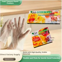 Disposable gloves-clear color-PVC-150 pcs-1 box