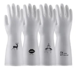 Hand-free rubber gloves-white-S size-1 pair/bag