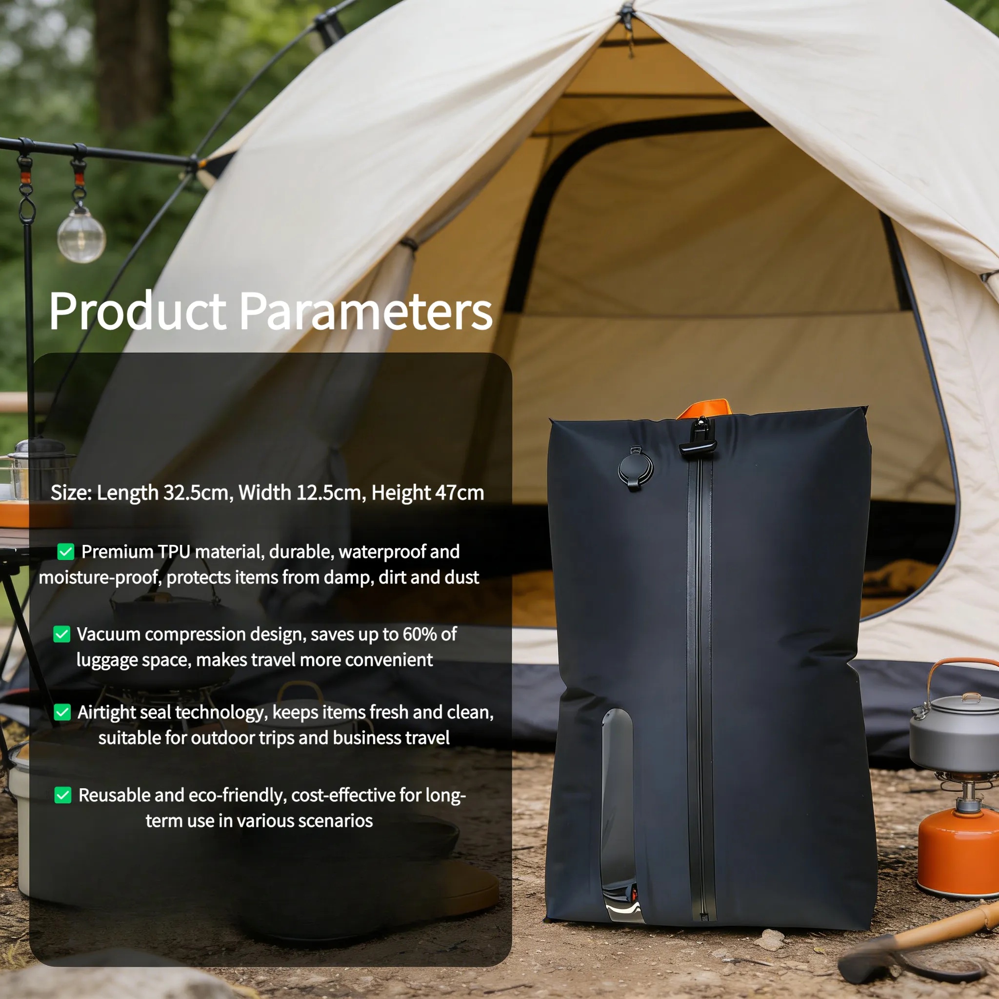 Multi Purpose Luggage Bag TPU Vacuum Compression Bag Camping Waterproof And Moisture-proof Clothing Storage Bag Airtight Bag