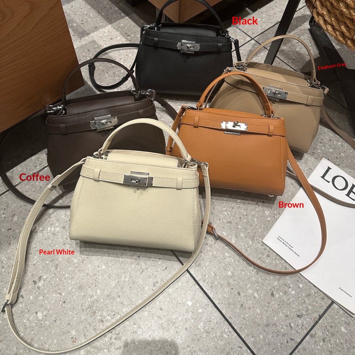 Cross-border Leather Kelly Bag 2026 New Style Simple High-End First-Layer Cowhide Small Square Bag