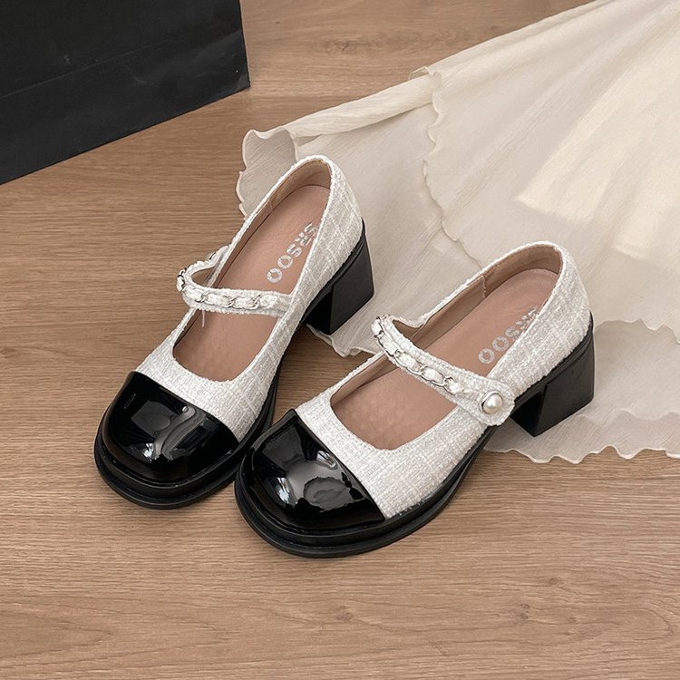Main product image of Women Fashion French Versatile Mary Jane Shoes, New Spring Block Heel Pumps For Petite Women