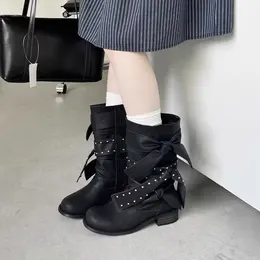 Product image of Women's Mid-Calf Boots with Side Zipper and Chunky Heel
