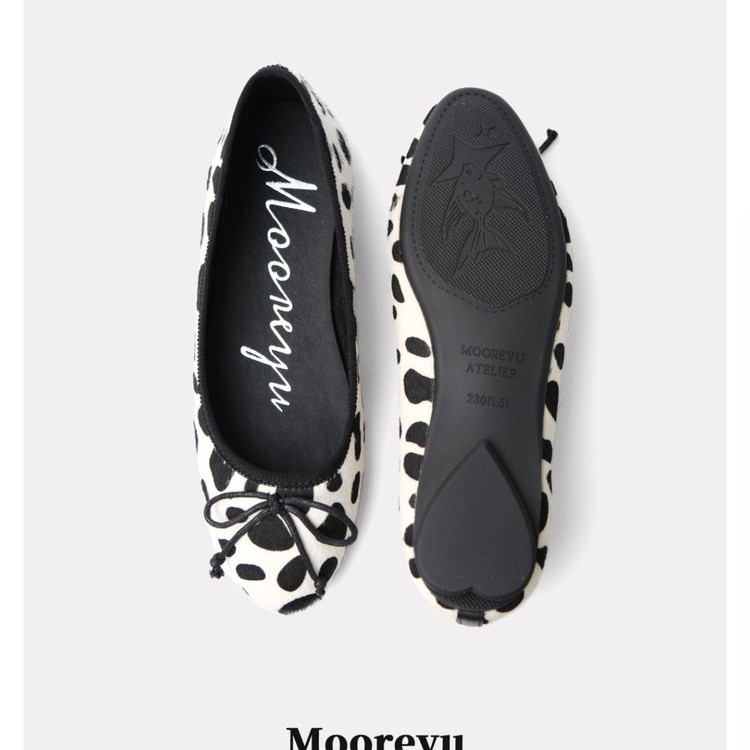Main product image of 3cm Heel Horsehair Leopard Polka Dot Round Toe Bow Low Cut Pumps
