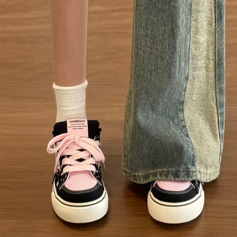 Main product image of Canvas Platform Shoes with Lace-Up Closure for General Use