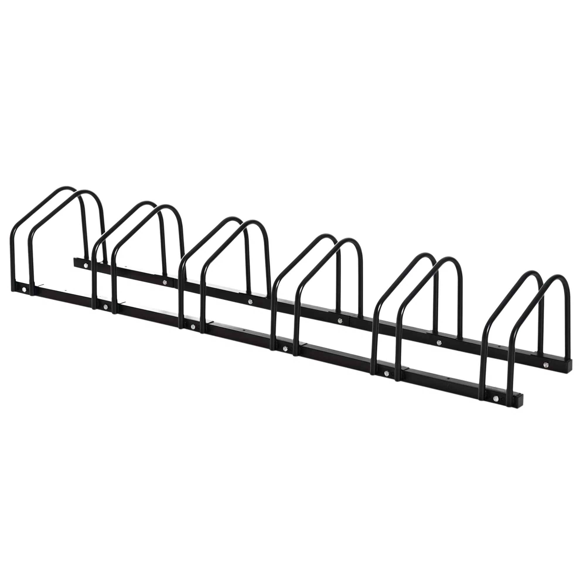 Main product image of 6-Bicycle Floor Parking Rack, Indoor/Outdoor, Black
