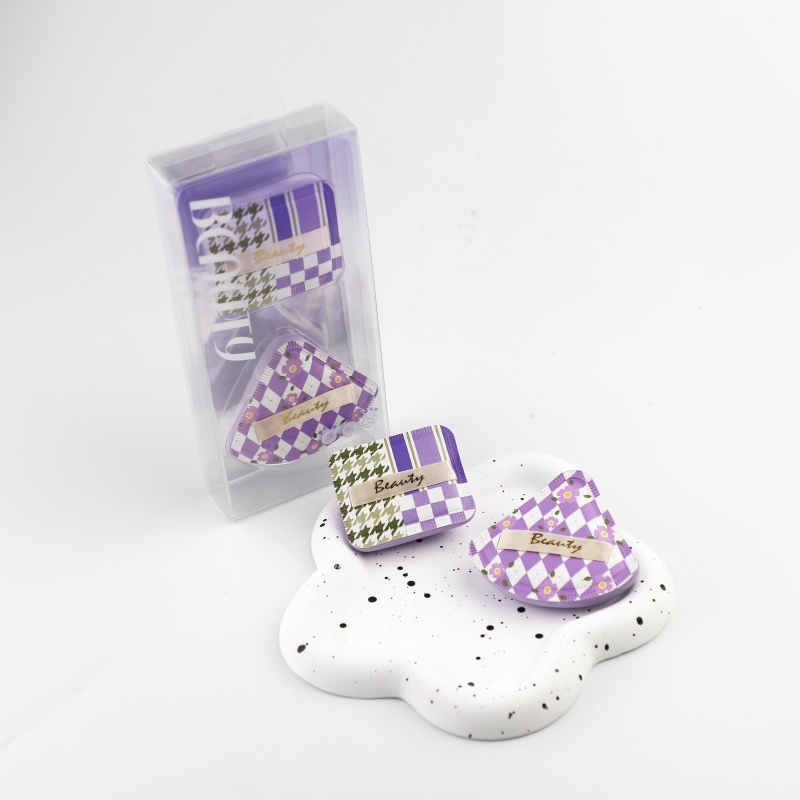 Star Motion Series Powder Puffs-Square *1+ Triangle *1-Purple-1 set