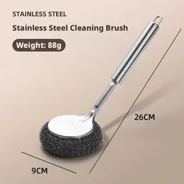 Stainless steel pot brush-upgraded handle-pot brush-about 50g-1 piece