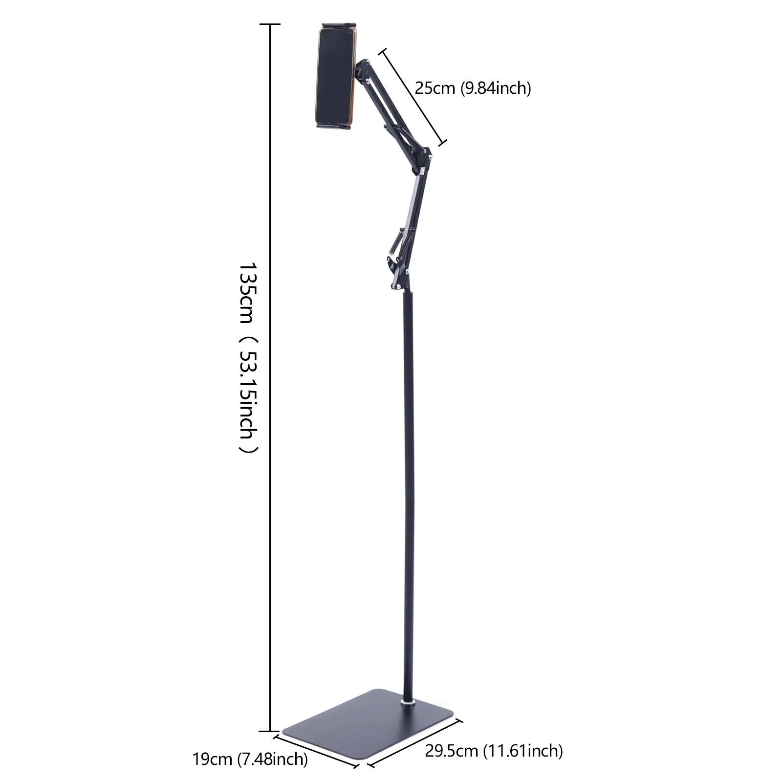 Universal Ipad Stand Floor Tablet Bracket Adjustable Flexible Rotation Phone Holder Rotating Stand Support 4.72 To 7.09in