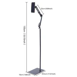Universal Ipad Stand Floor Tablet Bracket Adjustable Flexible Rotation Phone Holder Rotating Stand Support 4.72 To 7.09in