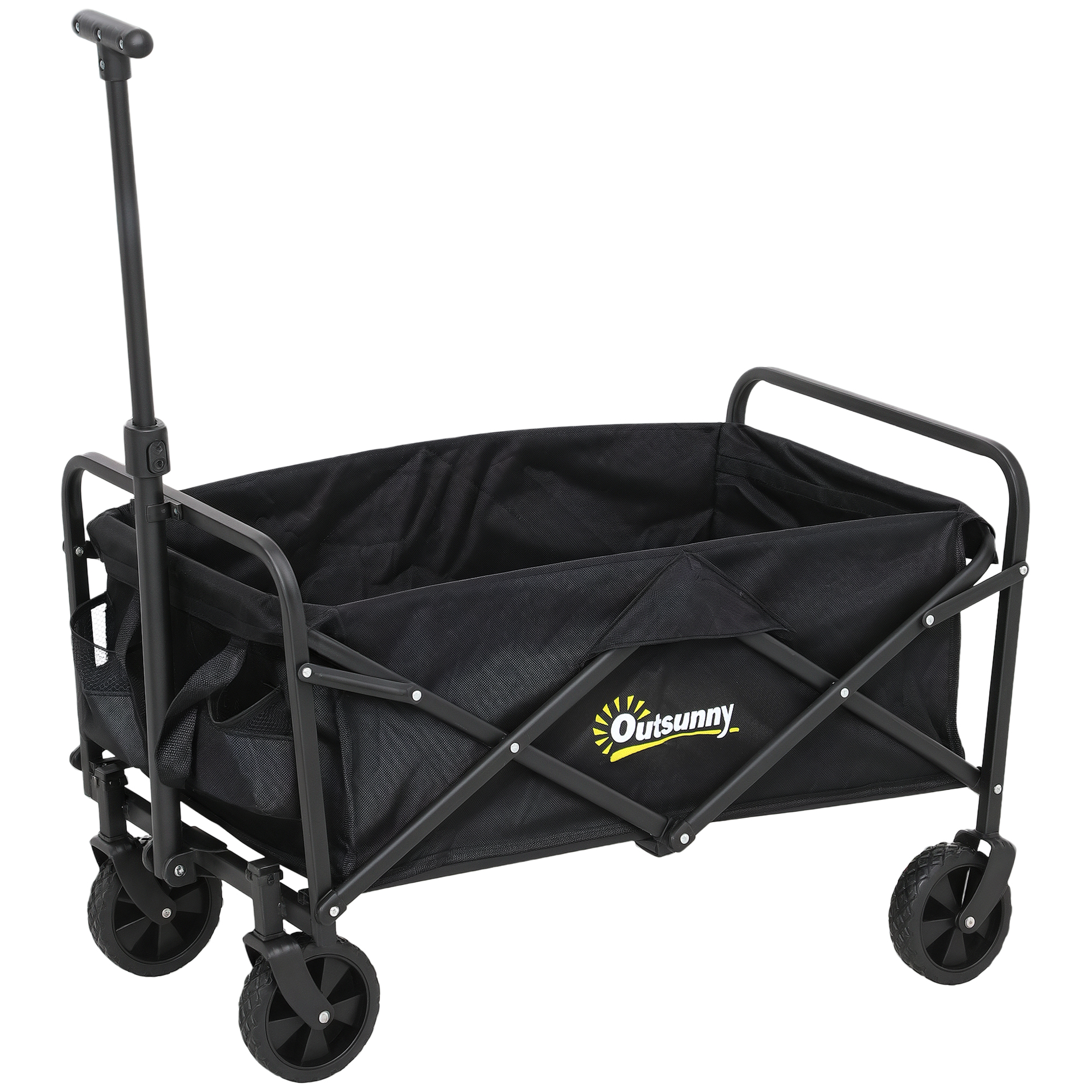 Main product image of 62L Festival Trolley On Wheels,Garden Folding Trolley Cart,120kg Heavy Duty Collapsible Folding Wagon With Adjustable Handle And Carrying Bag For Beach,Camping,Festival,Black