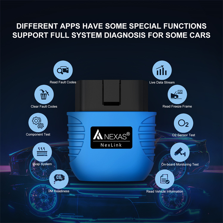 NEXAS Bluetooth 50 OBD2 Diagnostic Scanner For IOS And Android