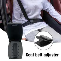 Car Seat Belt Adjuster Clamp Shoulder Neck Locking Clip Protector Durable Portable Comfortable Driving Black 2Pcs Pack