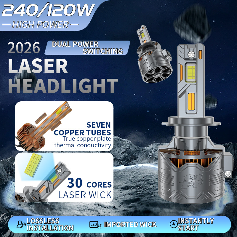 Main product image of Adjustable LED Car Headlights, H7 H4 Universal, 7 Copper Tube