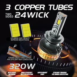 Product image of 320W LED Headlight Bulb, H7 H1 H4, 3 Copper Tube