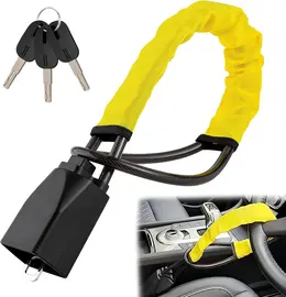 Product image of Yellow Steering Wheel to Seat Belt Security Lock