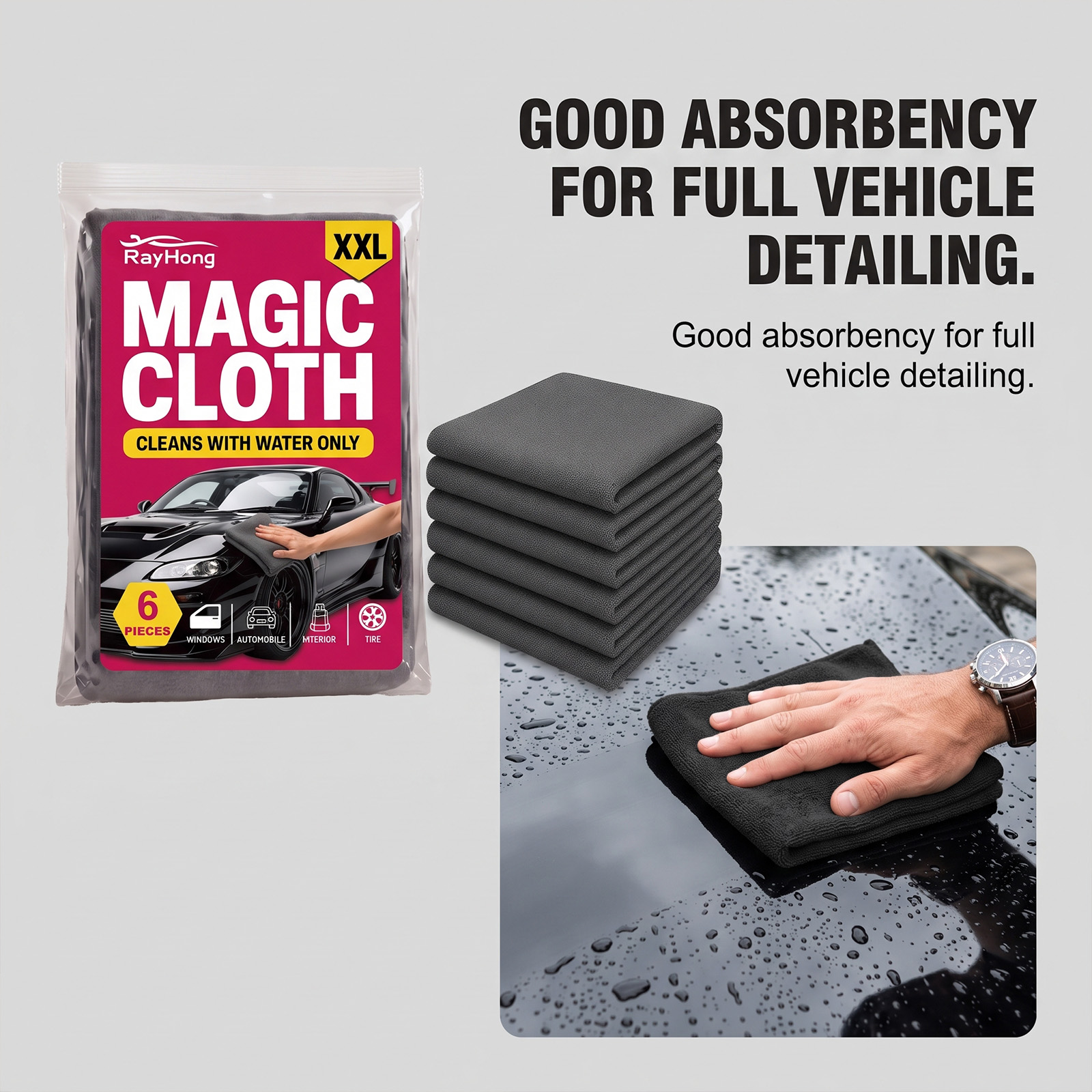 Main product image of Absorbent Quick Dry Fine Weave No-Scratch Multi-Surface Cleaning Cloth