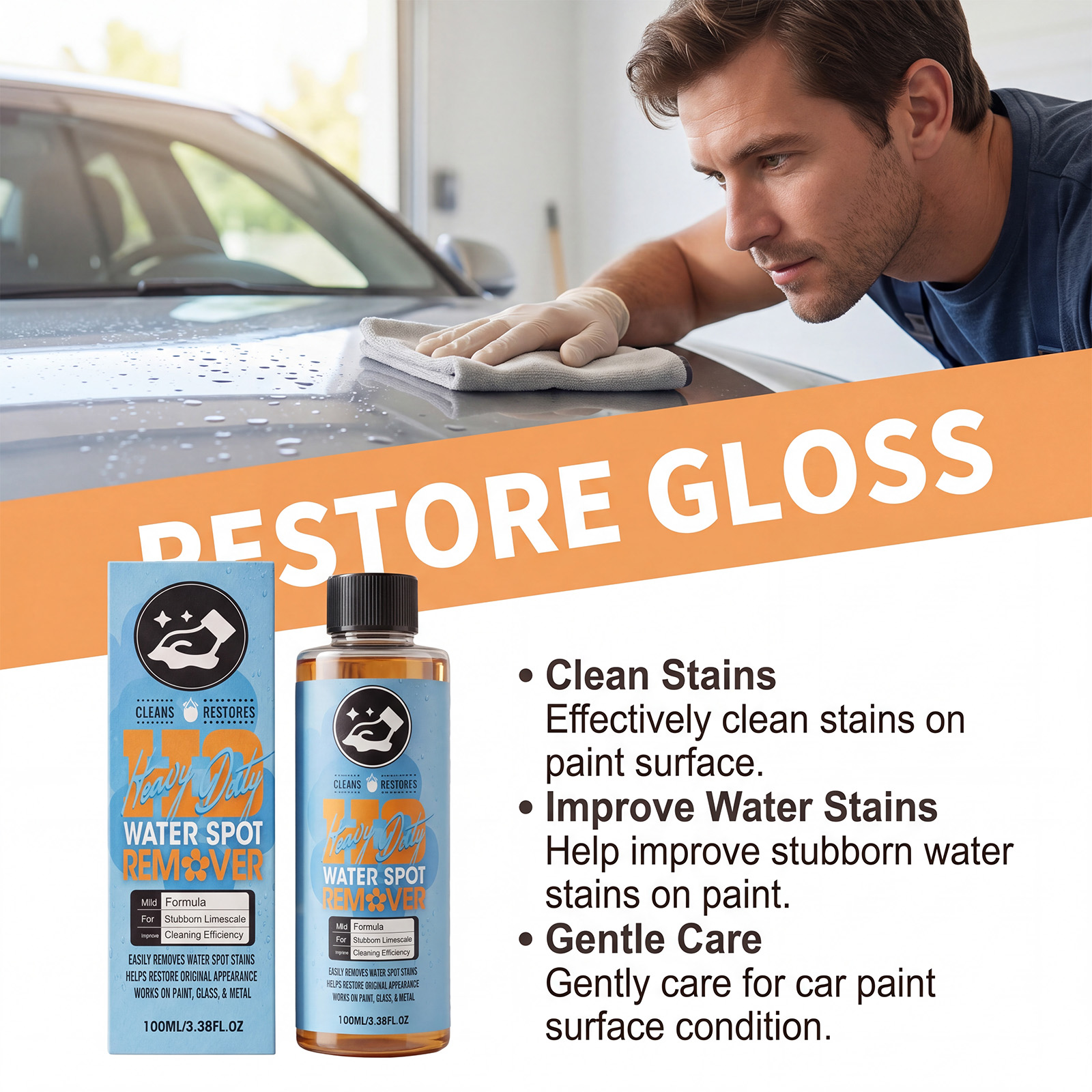 Main product image of Car Water Spot Remover, Windshield Glass Cleaner