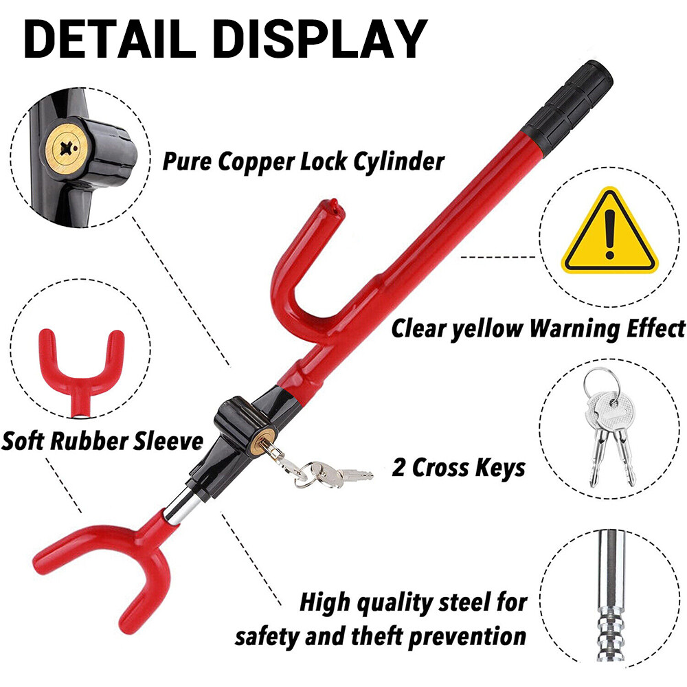 Main product image of The Club Twin Hooks Steering Wheel Lock, Universal Fit for Vehicles