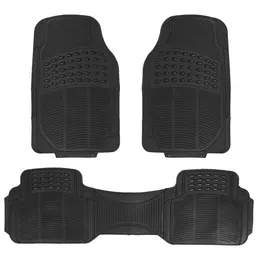 Product image of 3-Piece PVC Rubber Automotive Floor Mat Set, Front & Rear, Trimmable
