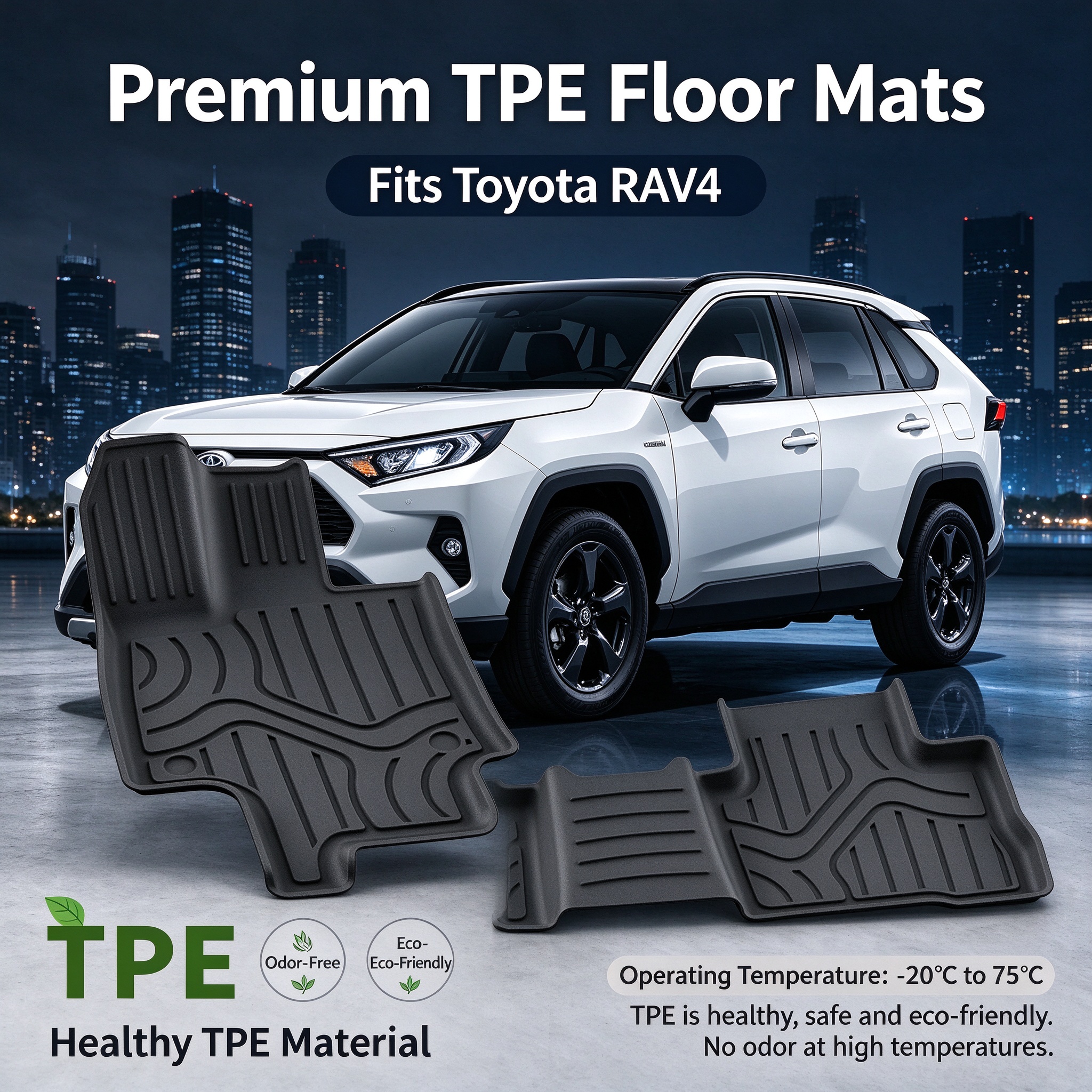 Main product image of TPE Floor Mats and Cargo Trunk Liner for RAV4 2019-2025