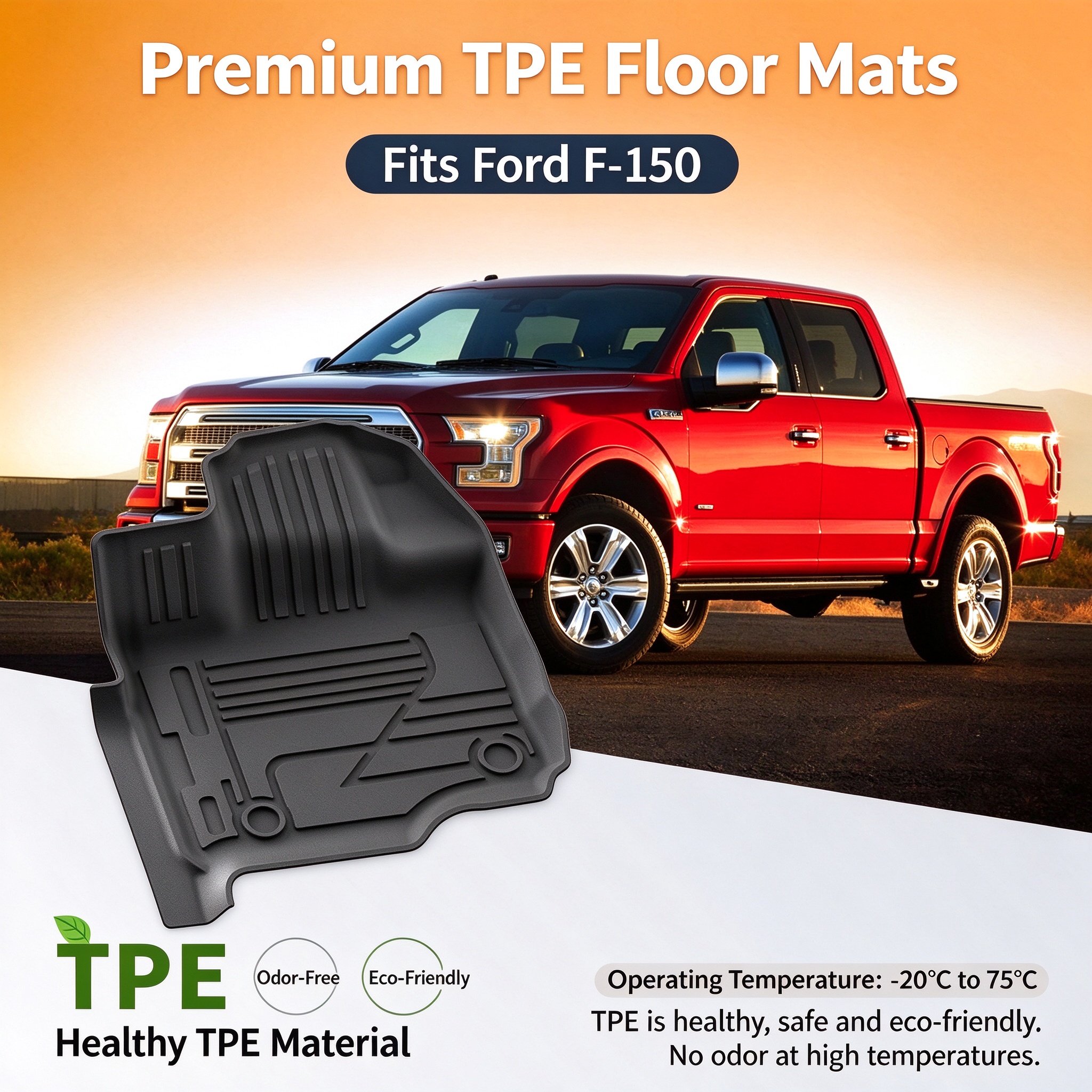 Main product image of F150 2015-2025 TPE All-Weather Custom Fit Floor Liners