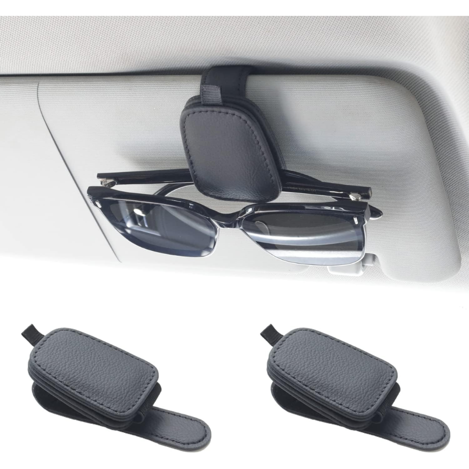Main product image of Magnetic Leather Sunglasses Holder, 2-Pack, Black Car Visor Clip