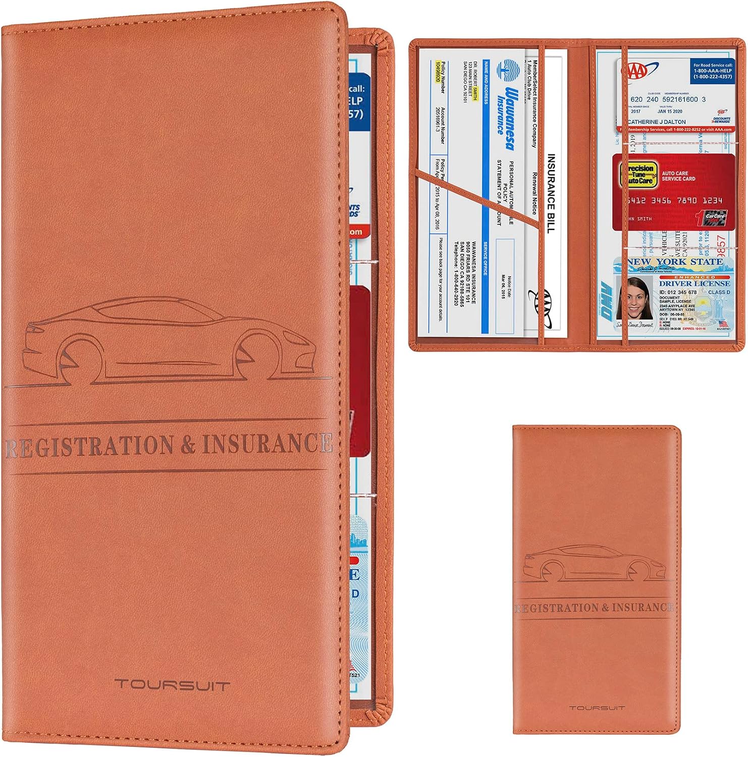 Main product image of Car Registration And Insurance Card Holder, Vehicle Document Organizer And Storage Case For Auto Papers