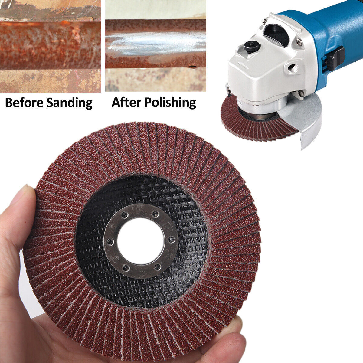 Main product image of 15-Pack Flap Discs, 4.5 inch (115mm), 40/60/80 Grit Assortment