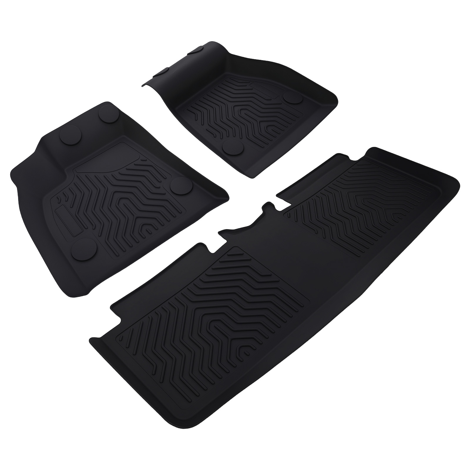 Main product image of Black All-Weather Floor Mats fit for Tesla Model S 2015-2020 TPE Waterproof Car Mat