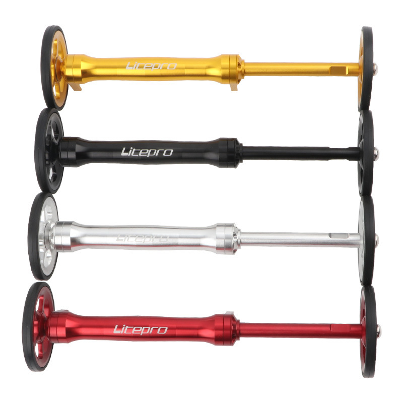 Small Cloth Folding Bike Modified Aluminum Alloy Easy Wheel Extension Rod Litepro Telescopic Rod Easy Wheel