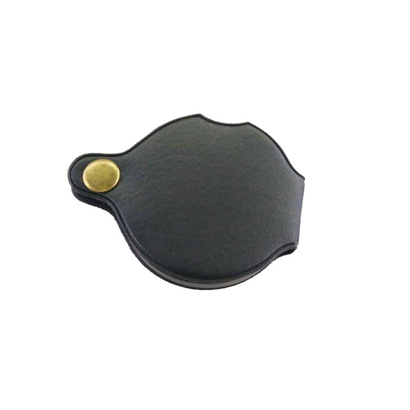 Thickened Handheld Portable Foldable 8 Times 60mm Frame Elderly Reading HD High Power Leather Case Magnifying Glass