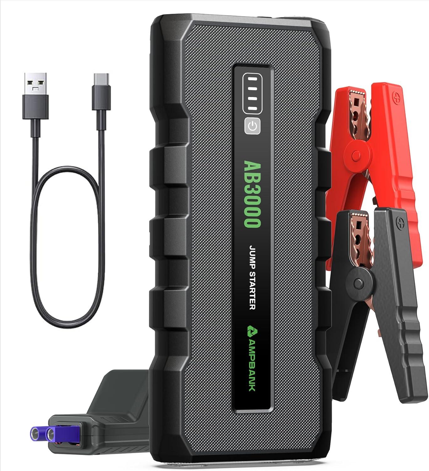 Main product image of 3000A 12V Portable Jump Starter, 6.0L Gas/4.0L Diesel