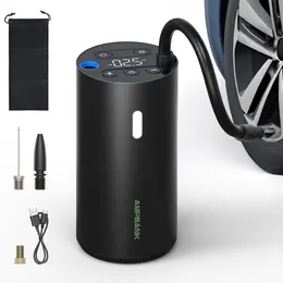AMPBANK AT004 Smart Portable Tire Air Pump For Cars, Motorcycles, Bicycles And Balls With Pressure Gauge And LED Screen For Fast Inflation