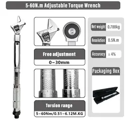 Convertible Head Torque Wrench, Model SN-2060K
