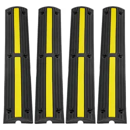 4 PCs 39'' Cable Protector Ramp 18000 Lbs Speed Bump Floor Cable Protector