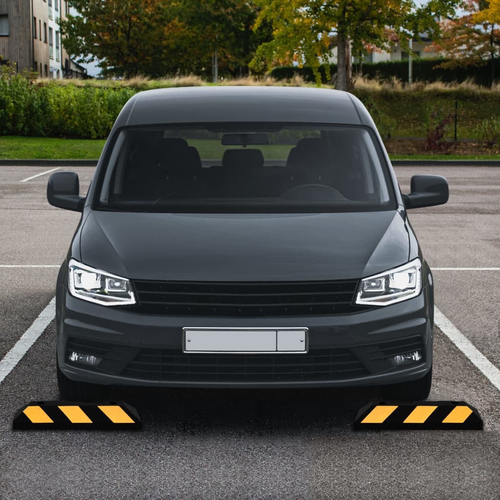 Reflective Parking Blocks, 2 pcs., 56x15x10 cm, Rubber