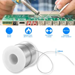 Soldering Wire 60 40 Tin Lead Rosin Core 0.031In 0.8mm 1.7 Percent Flux Electrical Solder Wire Sn60 Pb40 1lb