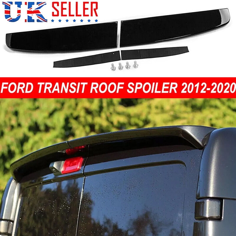 GLOSS BLACK REAR TWIN BARN DOOR ROOF SPOILER FOR FORD TRANSIT CUSTOM