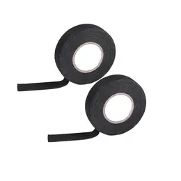 Product image of 2pc Automotive Wiring Harness Tape, 15mm X 15m Black Cloth Tape For Noise Damping Heat Insulation Electrical Insulation Flame Retardant, Wire Loom Anti-rattle Tape