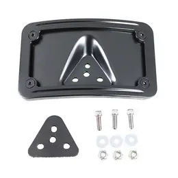 License Plate Bracket Curved Laydown Style Black Fits