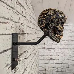 Motorcycle Helmet Holder Rack Wall Mount Hat Stand Display Rack Skull Rack
