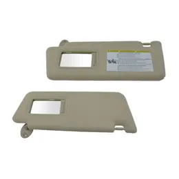 Tan Cloth Sun Visor Pair with Integrated Mirror & Extension for 2005-2014 Tacoma