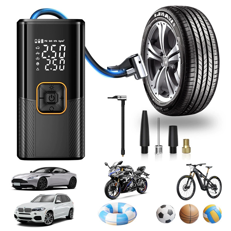 Portable Wireless Car Tire Inflator, Electric High Pressure Air Pump For Automobile & Sedan Tires