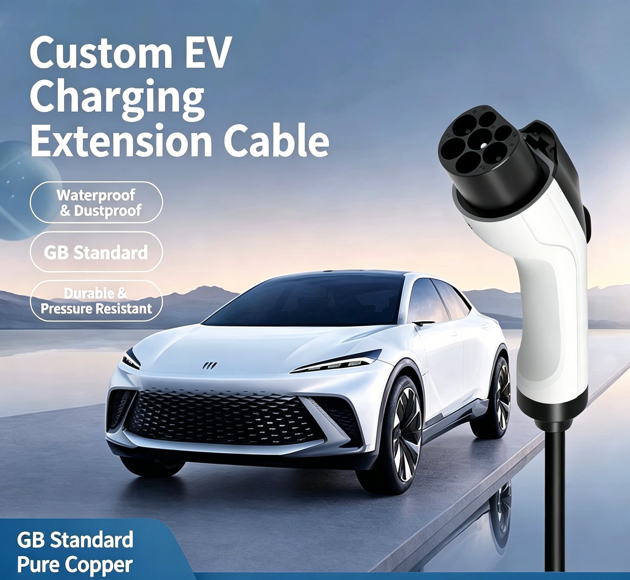 7KW AC Charging Pile Extension Cable, Portable EV Charging Gun Cord, Wholesale AC Charger Accessories Direct From Manufacturer