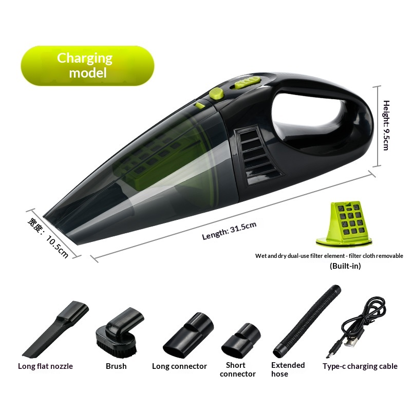 High Power Cordless Handheld Mini Vacuum Cleaner, Strong Suction Wet Dry Vacuum For Car & Household