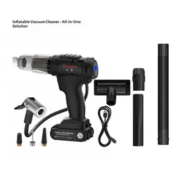 Mini Cordless Handheld Car Vacuum Inflator Combo With LED Light, Powerful Suction
