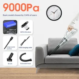 Multifunctional Cordless Handheld Vacuum Cleaner, Mini High Suction 2-in-1 Vacuum For Car & Home With Extension Tube