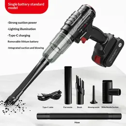 Cordless Lithium Handheld Car Vacuum Cleaner, Detachable Mini Powerful High Suction Vehicle Vacuum With Wireless Charging